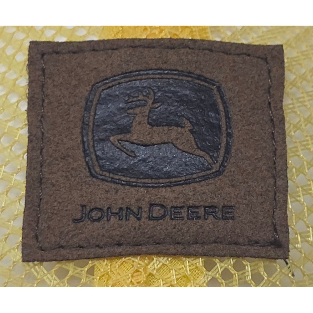 John Deere Trucker Hat Brown Corduroy Yellow Mesh Patch Snapback Cap NWT - Picture 5 of 10